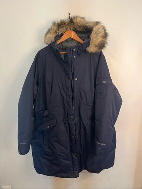 Women’s 2X Eddie Bauer Navy Blue WeatherEdge Down Parka